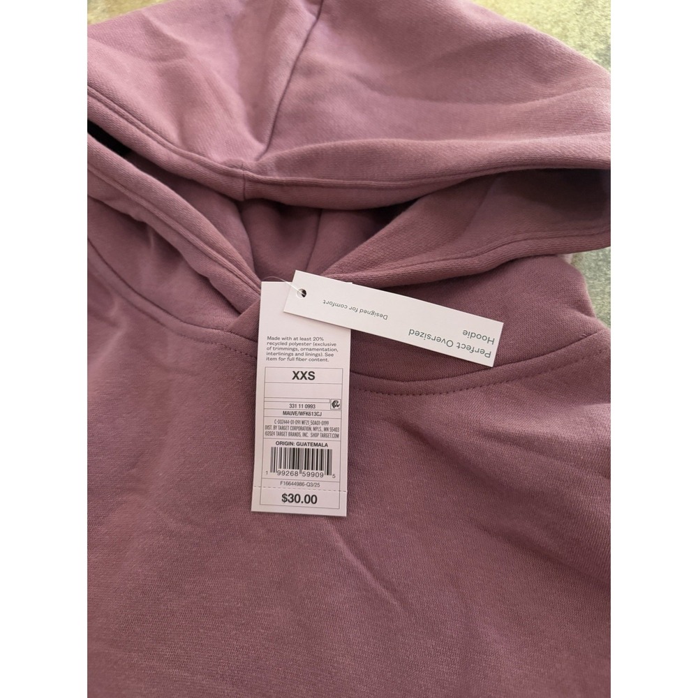 Women's Wild Fable Pink Mauve Comfy Club Oversized Hoodie Size XXS NWT - Picture 4 of 6